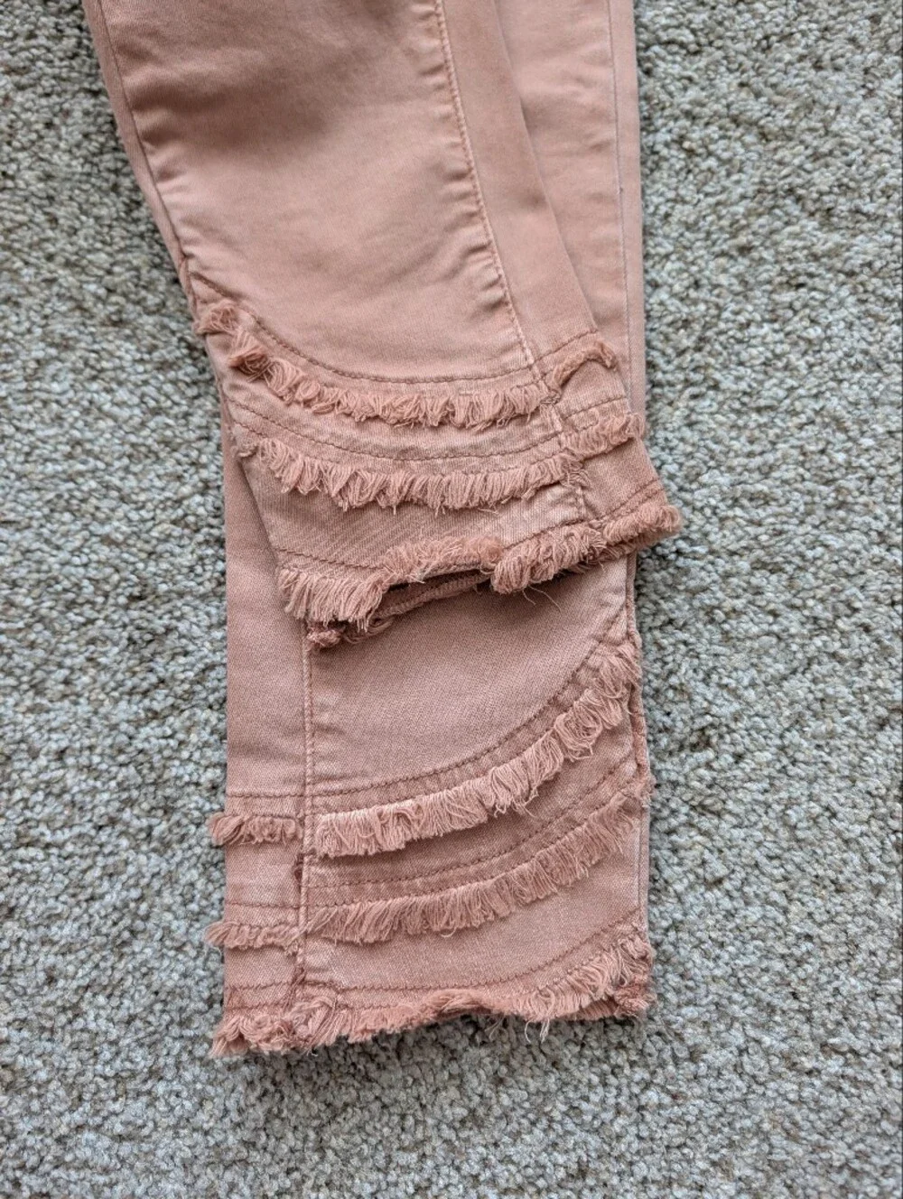 Charlie B Womens Nougate Red Brown Mid Rise She Frayed Edges Denim Jeans NWT 0